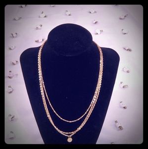 Thin Faux Gold Multi Chain Necklace